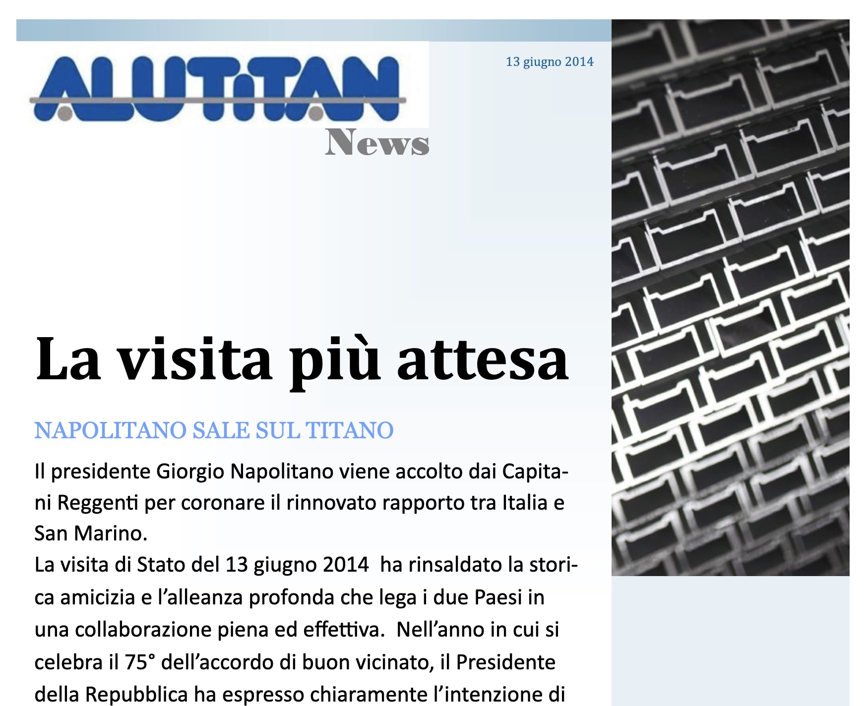 Foto Napolitano sale sul Titano